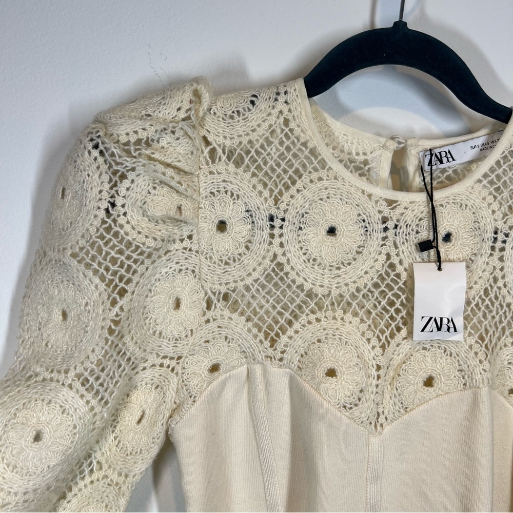 NWOT Zara Crochet Corset Top - Picture 4 of 7